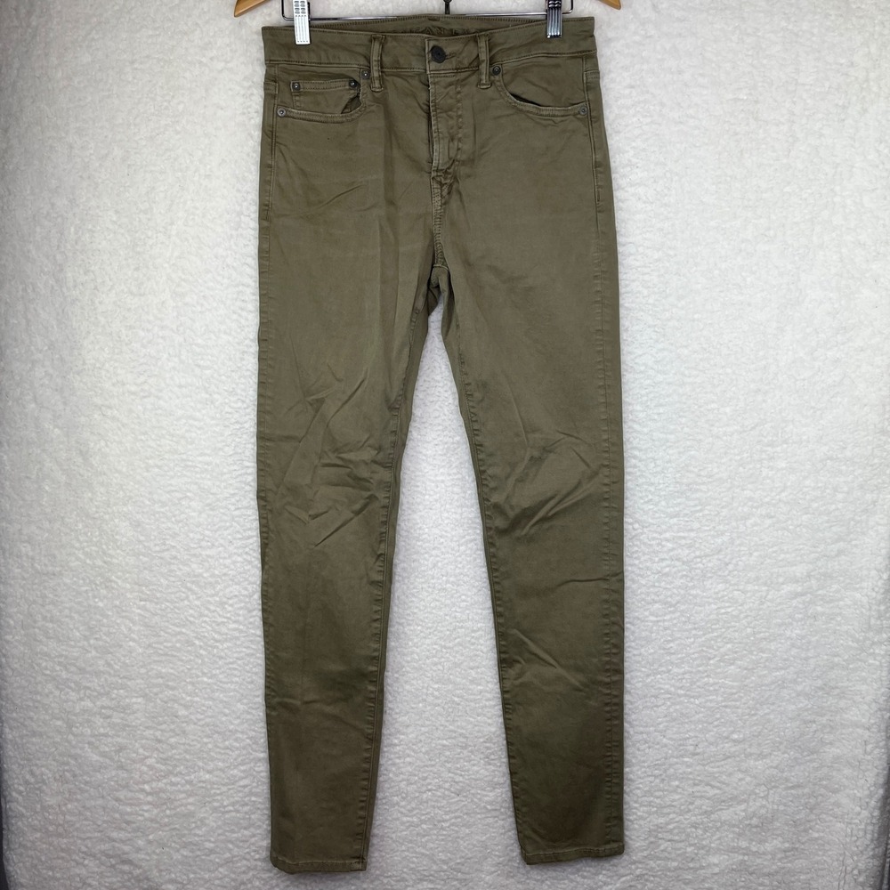 American Eagle Next Level Flex Skinny Pants Olive Green Khaki Mens 30x29
